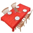 thumbnail image 4 of Btomtd Lace Hollowed Out Tablecloth, Elegant Table Cover for Coffee and Book Tables, Coordinating Napkin and Table Cloth for Home Dining Room, 56"x56", Red, 4 of 9