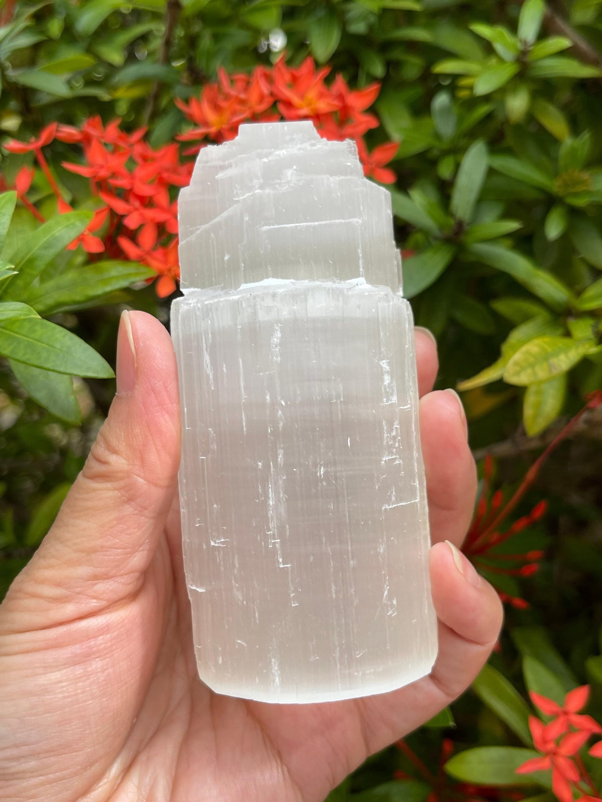 Selenite Iceberg Night Light, Selenite Crystal Nightlight Plugin, Selenite Skyscraper, Night Light Kids and Baby Nursery (2 Night Lights)
