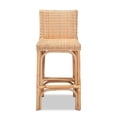 thumbnail image 3 of Home Square Woven Rattan Counter Stool with Footrest in Natural (Set of 2), 3 of 10