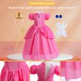 thumbnail image 4 of Vestidos Melocotón para Niña Pendientes Corona Guantes Y Varita Halloween Navidad Carnaval, 4 of 9