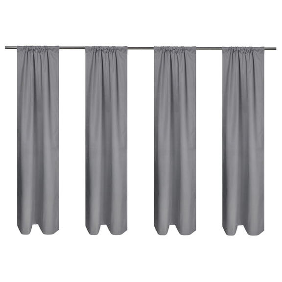 Mainstays Gray Solid Blackout Rod Pocket with Back Tabs Curtain Panels 4PC Set, Set of 4, 30" W x 84" L