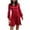 Red, variant on Women Dresses on Trendy Dresses for Women 2025 Fall Women Fashion Casual Neck Puff Sleeve French Long Sleeve Solid Color Dress