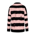 thumbnail image 5 of WFJCJPAF Clearance! Cardigan Sweaters for Women with Pockets,Women's Round Neck Knitted Shirt With Stripe Pullover Casual Mid Length Sweater - Pink S, 5 of 6
