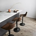thumbnail image 2 of Bouclair Tabouret de Bar Réglable en Similicuir Caramel et Métal, 2 of 6