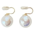 thumbnail image 7 of QIQUWOHUL Small Fresh And Sweet Big Round Strong Light Shijia Pearl Earrings Temperament Retro Coil Ear Clip Women's Earrings Without Piercing, 7 of 7