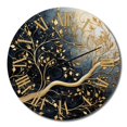 thumbnail image 2 of Designart "Luminous Tangle Golden Branch I" Tree Monochrome Oversized Wall Clock, 2 of 5