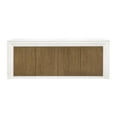 thumbnail image 2 of Bowery Hill Modern 4 Door Wood Storage Console in White & Brown, 2 of 6