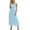 Light Blue, variant on Ahuyic Summer Plus Size Dress For Women, Womens Short Sleeve Square Neckline Casual Dress, Womens Fashion Solid Color Short Sleeve Pleated Dresses Long Dress Midi Maxi Dress