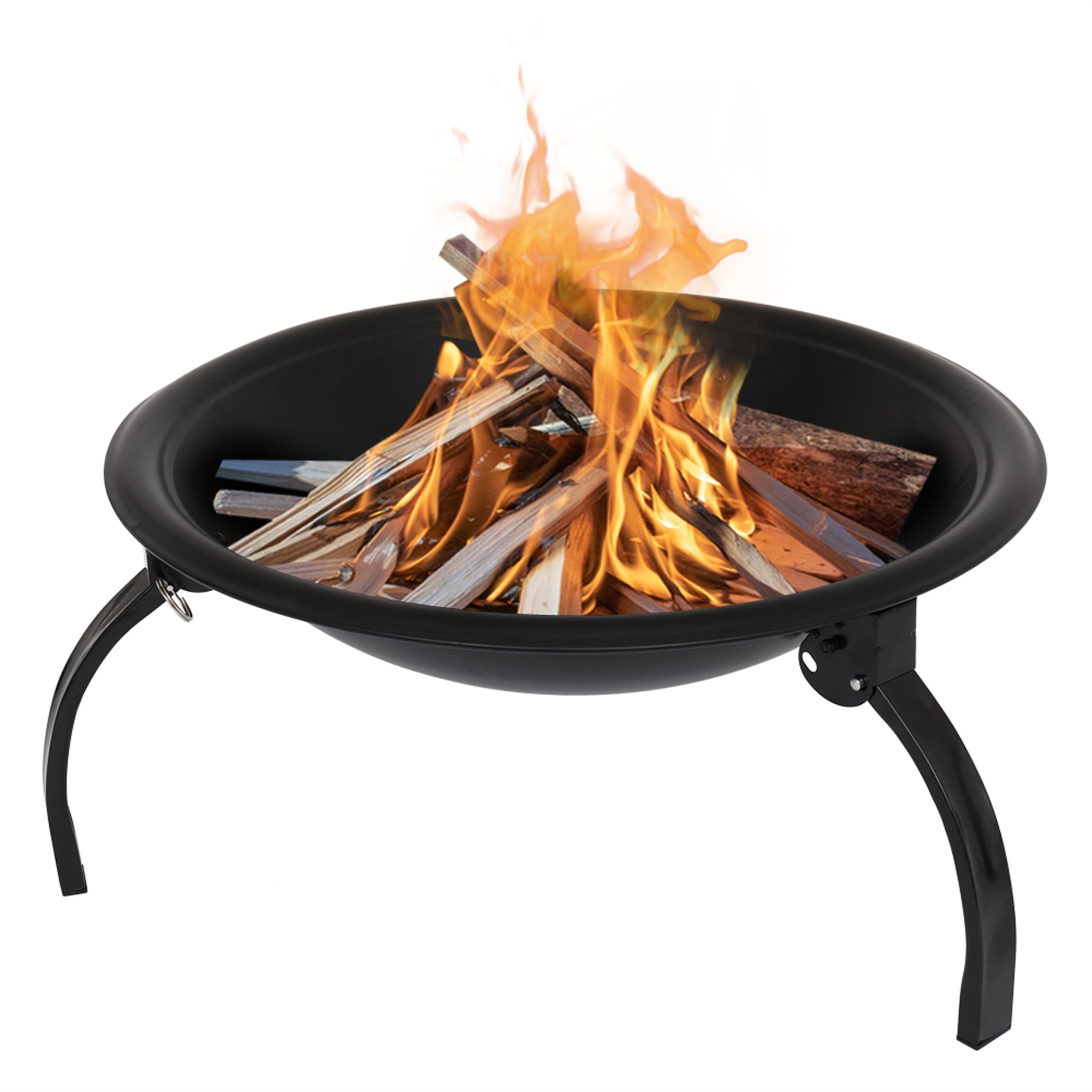 21 Inch Grill Fire Pit Outdoor Wood, Raised Fire Pit Camping