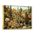 thumbnail image 2 of Designart "Coral Green Cactus landscape I" Floral Floater Framed Canvas Print, 2 of 7