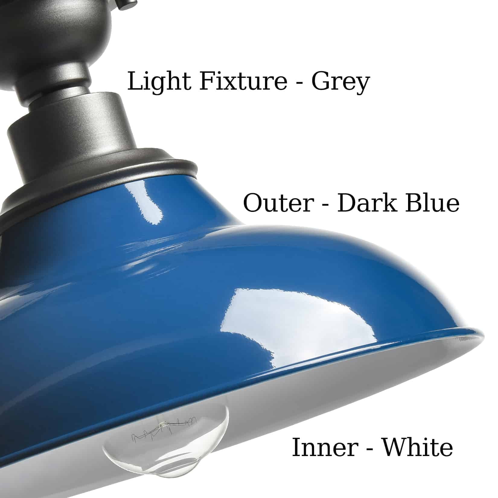 Claxy 12" Dark Blue Semi Flush Mount Barn Ceiling Light Fixture
