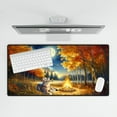 thumbnail image 4 of Hello Fall American Shorthair Enjoys Warm Campfire Autumn Night Bright Moon Desk Mat Full Keyboard Mouse Pad Cat Lover Kitten Owner Gifts Large Mousepad - 01008, 4 of 5