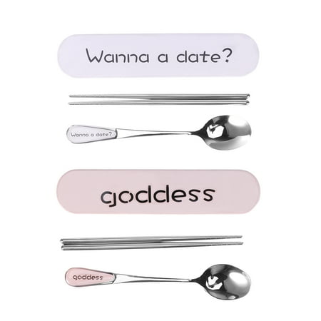 

Portable Flatware Simple Tableware Cutlery Set Eco-friendly Flatware Set Include Stainless Steel Spoon Chopstick (Random Color)