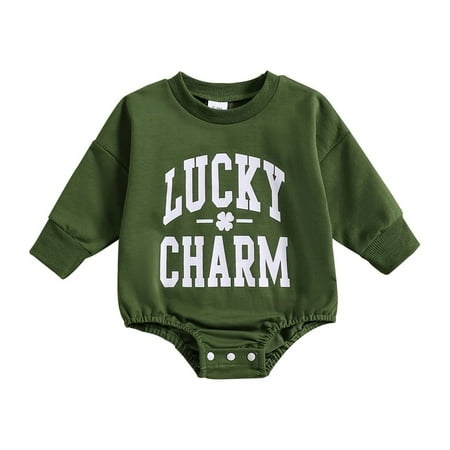 

Baby-Boy Girl Rompers Infant Boys Zipper Romper Clothes Nfant Baby Toddler Boys Girls Long Sleeve St. Patrick s Day Letter Pumpkin Prints Rompers Jumpsuits