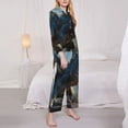 thumbnail image 3 of Pofeuu Wild Blue Cool Dragon Print Womens Pajamas Set Long Sleeve Sleepwear Button Down Nightwear Soft Pj Lounge Sets Button Down Pajamas Women-Medium, 3 of 7
