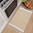 thumbnail image 2 of Moynesa 2'x3' Area Rug Small Washable Bathroom Rugs Boho Front Door Mat Woven Cotton Rug with Tassels Farmhouse Low Pile Carpet for Entry Laundry, Khaki, 2 of 9