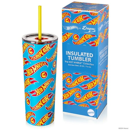 Barbie Style Icon Tumbler Stainless Steel Vacuum Insulated Travel Tumbler Comes with Lid Pink & Clear Straws Keeps Drinks Hot Or Cold Fits in Cup Holders 24 oz