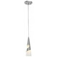 thumbnail image 1 of 50501-BS-OPL Onyx 1 Light Steel Wrap Pendant - Brushed Steel, 1 of 1