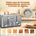 thumbnail image 4 of Aigostar Tostadora de Acero Inoxidable, 4 Rebanadas, Ranuras Extra Anchas, 6 Niveles de Tostado, Funciones de Cancelación/Descongelación/Recalentamiento/Bagel, Bandeja de Migas Extraíble, 4 of 8