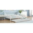 thumbnail image 5 of Tensun White Wooden Daybed with Twin Trundle, Bedroom Living Room Retreat, Wood Slat Support, No Box Spring Required, 5 of 5