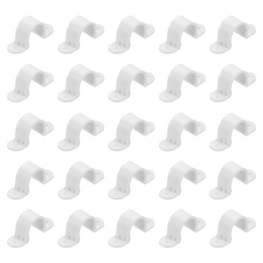 Uxcell 100Pack PVC Pipe Straps, 16mm(5/8") Plastic Conduit Strap 2 Holes PVC Pipe Mounting Bracket for PVC Pipe