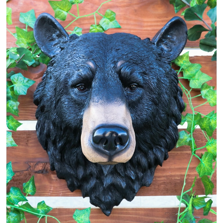 Ebros Large Olympic Black Bear Head Wall Decor Plaque 16