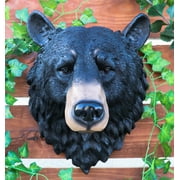 Ebros Large Olympic Black Bear Head Wall Decor Plaque 16"Tall Taxidermy Bust