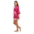 thumbnail image 3 of Ashford & Brooks Women's Satin Kimono Bridesmaid Short Robe - Silky Bathrobe with Pockets, 3 of 5