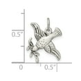 thumbnail image 4 of Sterling Silver Antiqued Diamond-Cut Bird Pendant QC9434, 4 of 4
