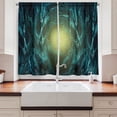 thumbnail image 2 of Ambesonne Dark Forest Kitchen Curtains, Green Yellowish Beam, 55"x45", Seafoam and Charcoal Grey, 2 of 3