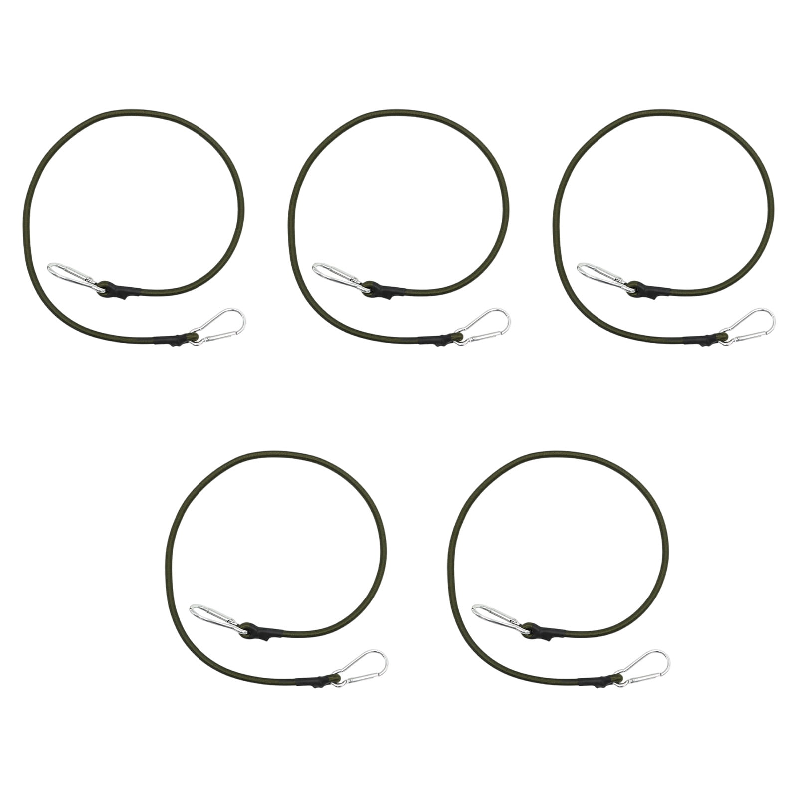 5Pcs Elastics Bungee Strap with Carabiner Hook for Camping Bungee Cords with Carabiner Clip, Long Carabiner Bungee Cord