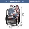 thumbnail image 4 of PVC Transparent Backpacks Clear Backpack for Travel and Outings Red White and Blue Rooster, 4 of 7
