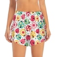 thumbnail image 2 of Lsque cartoon ladybird Printed Women's Running Shorts with Liner Pockets,Elastic Quick Dry Workout Athletic Gym Yoga Shorts,Womens High Waist Shorts-XX-Large, 2 of 7