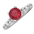 thumbnail image 2 of Luxurious 1.50 Carat Round Red Ruby and Diamond Engagement Ring in White Gold, 2 of 4