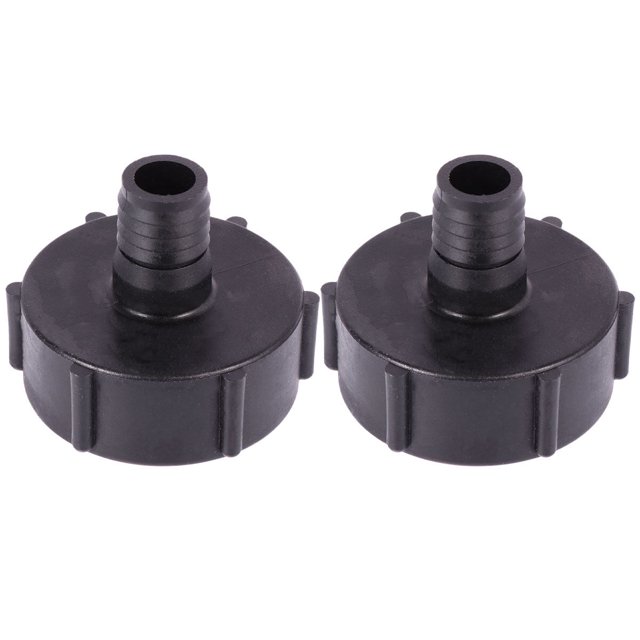 EeaseMX Adaptador de plástico de 2 piezas para manguera IBC, rosca gruesa, 20 mm, 3/4 pulgadas, para tanques de agua, barriles de una tonelada, conexión rápida (negro)