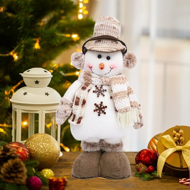 Figura Decorativa de Papá Noel, Muñeco de Nieve y Reno con Altura Ajustable para Decoración Navideña de Escritorio.