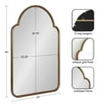 thumbnail image 3 of Kate and Laurel Arthell Scalloped Mirror, 24 x 36, Antique Gold, Vintage Farmhouse Arched Scallop Wall Mirror with Sleek Frame and Substantial Reflective Surface, 3 of 8