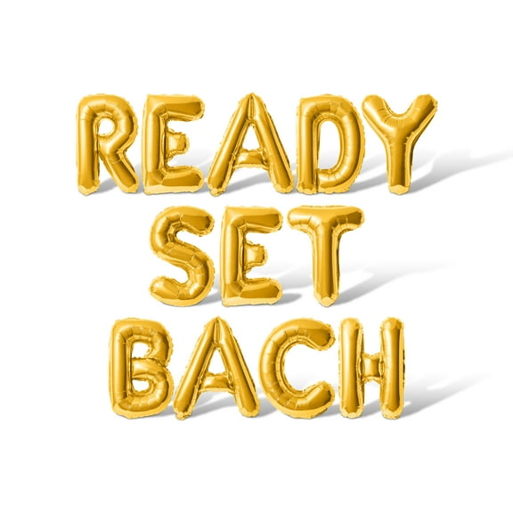 Letter Balloons - READY SET BACH 16" Inch Alphabet Letters Foil Mylar Balloon Bachelorette or Bridal Shower Party Banner (Gold)