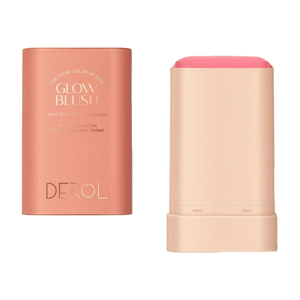 Colorete en barra para maquillaje, resaltador de colorete facial en crema, colorete en barra, barra hidratante para niña, viaje diario, mejilla, labio flor