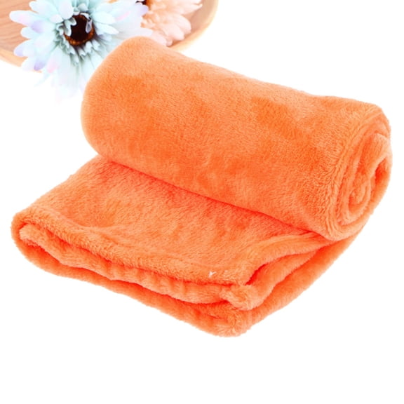 KAKOWELY Solid Color Orange Flannel Blanket Lightweight and Warm for Camping