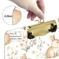 thumbnail image 4 of Plastic Clipboard Acrylic Hanging Clip Board with Gold Low Profile Office School Supplies 12.5x9 Watercolor Cute Rabbit and Flower, 4 of 9