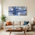 thumbnail image 2 of Abstract Oil Paint Canvas Wall Art, Royal Blue Graffiti Distressed Color Block Wooden‑Stretched Canvas Print Artwork, Home Wall Decor for Living Room Bedroom Office 40"Lx20"W, 2 of 9