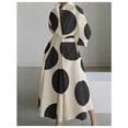 thumbnail image 1 of Women's Polo Collar Long Sleeve Maxi Dress - Ankle-Length, Elastic, Button Detail, Polyester, 1 of 10
