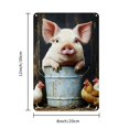 thumbnail image 2 of [2D Flat]1pc Rustic Farmhouse Pig & Chickens Iron Wall Art Sign - 8x12 Inch Vintage Barnyard Decor, Weather-Resistant Indoor/Outdoor Metal Plaque for Country Kitchen, Garden, Patio, Garden Decoration, 2 of 7