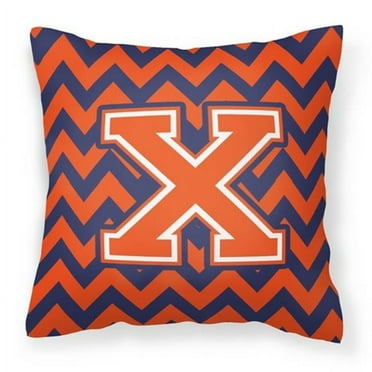Monogram Letter Chevron Fabric Decorative Pillow