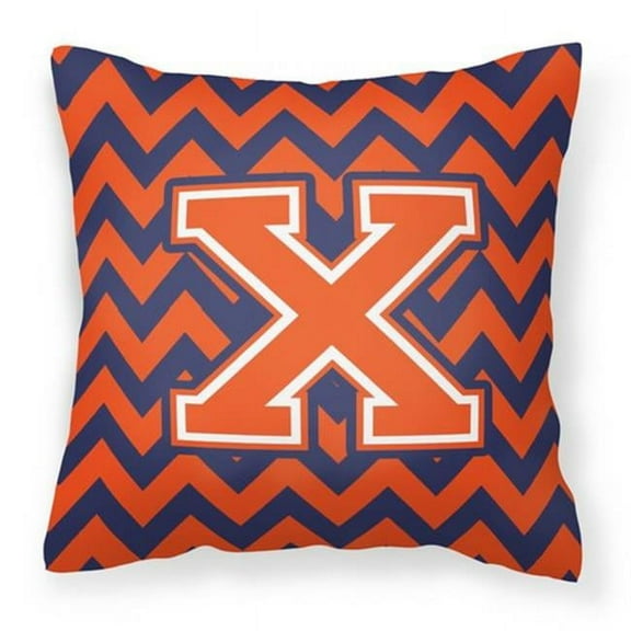 Monogram Letter Chevron Fabric Decorative Pillow