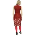 thumbnail image 4 of Bimba Women's Sleeveless Maroon Floral Printed Tunic Designer Kurta Kurti-20, 4 of 5