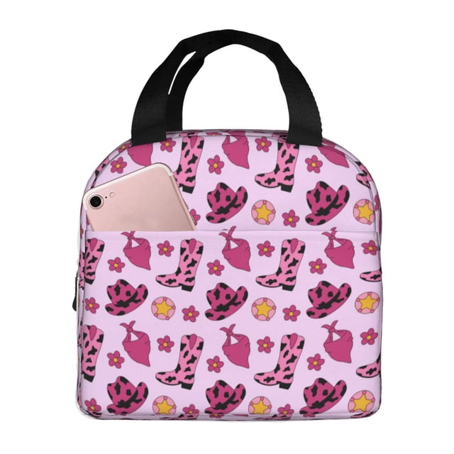 Easygdp Retro Cowgirl Bolsa Térmica Premium - Tela Oxford Impermeable, Gran Capacidad, Bolsillo Frontal, Unisex para Trabajo, Escuela, Actividades al Aire Libre y Picnics