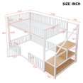 thumbnail image 3 of Twin Size Versatile Loft Bed with No Slat Floor Bed & Safety Guardrails, Kids Storage Bunk Bed Frame with Stair, 3 of 8