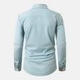 thumbnail image 2 of Camisas Para Hombre Camisa de manga larga coloreada con cuello de solapa informal a la moda de primavera y otoño para hombre (Sky Blue, M), 2 of 5